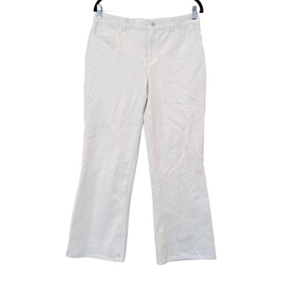 Isaac Mizrahi Live! Womens Sz 10P White Denim Mid Rise Light Wash Bootcut Jeans - Picture 1 of 8
